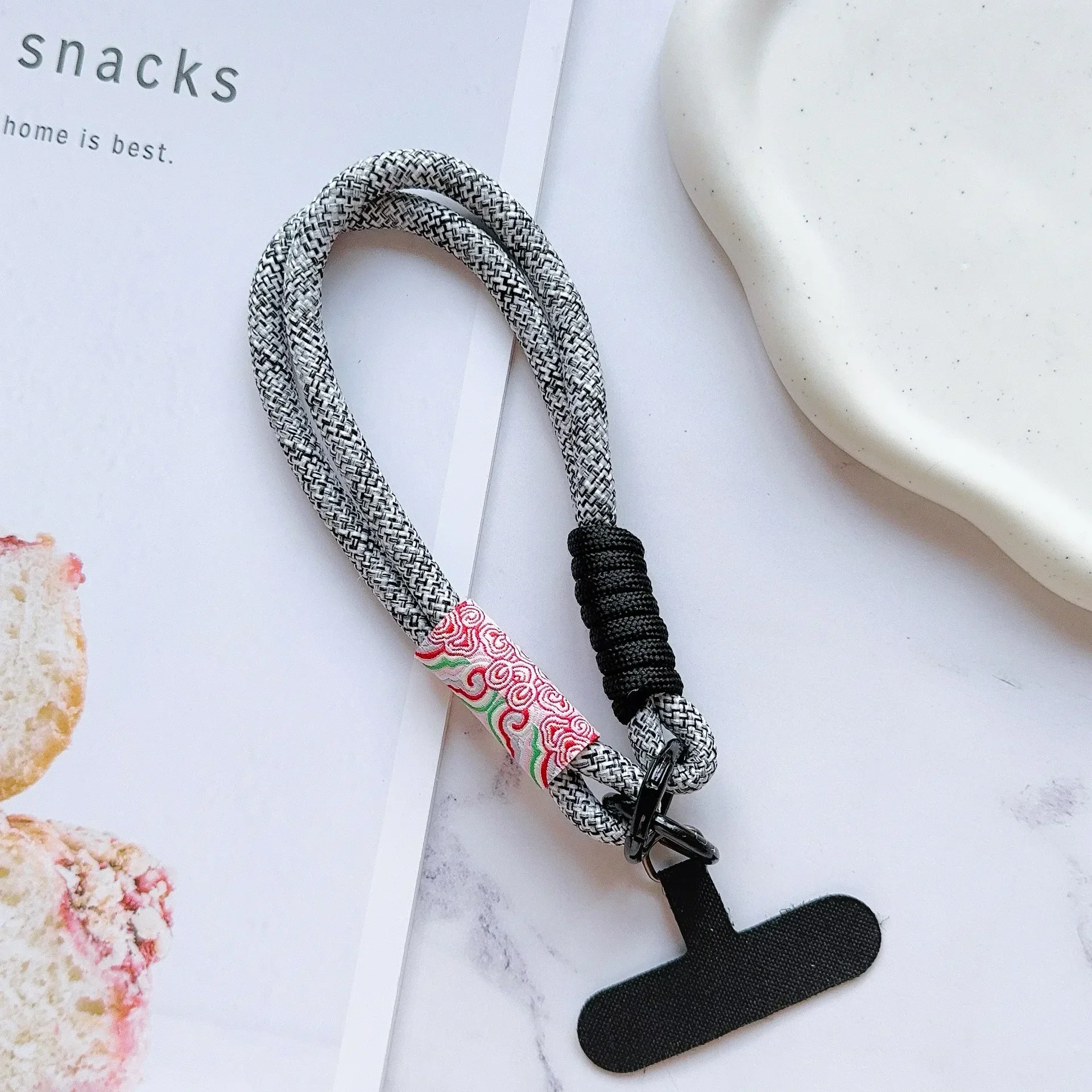 Artisanal Handwoven Decorative Wrist Lanyard and Pendant