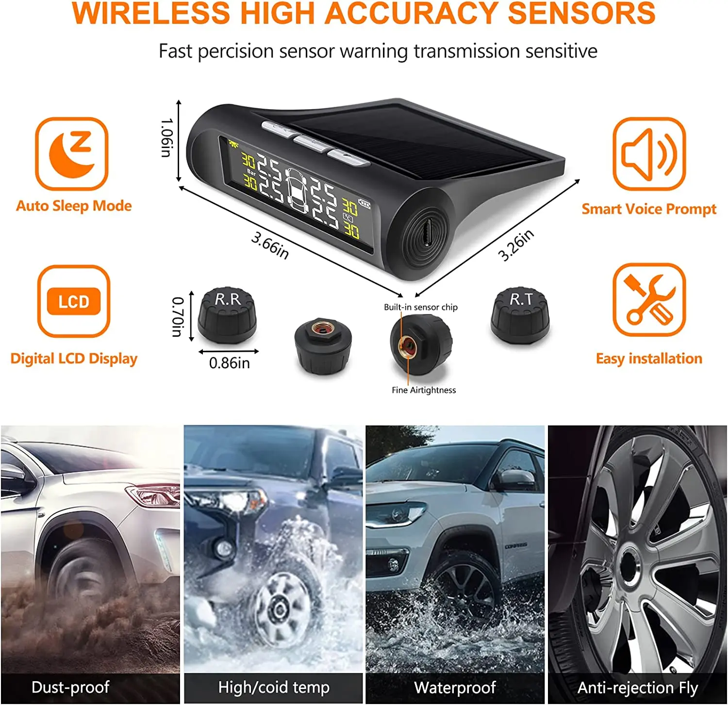 ¾翭 TPMS Ÿ̾ з , ڵ Ÿ̾ з ͸ ý, 4  ܺ , TMPS  (0-51psi)