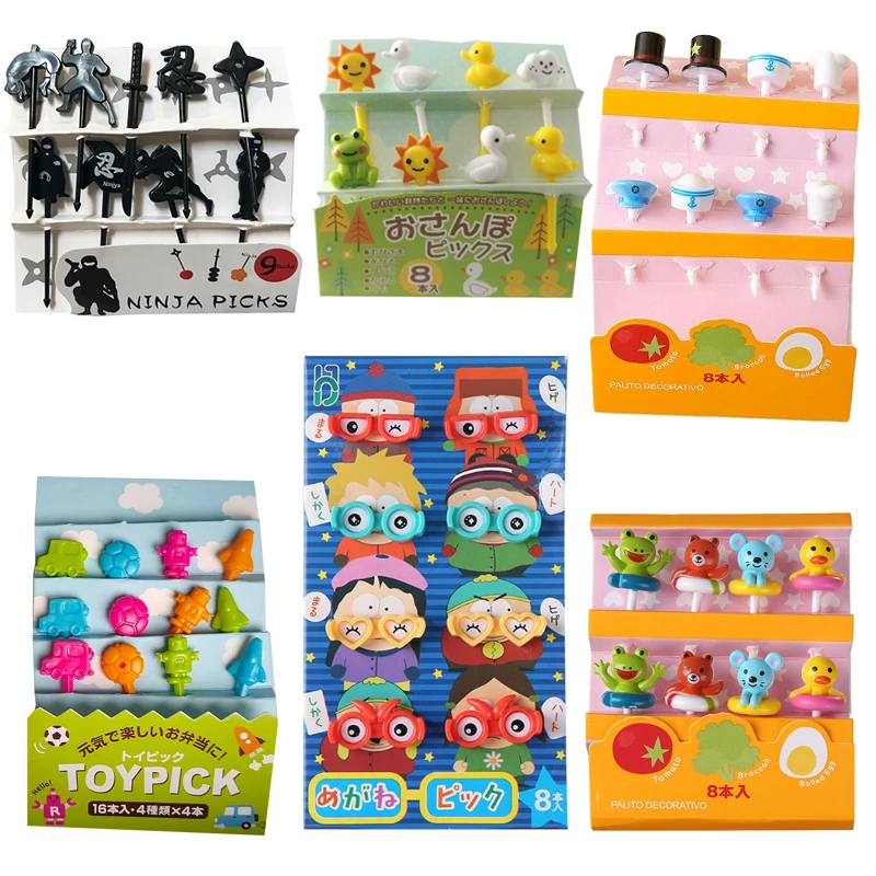 Food Toothpick Children's Cute Cartoon Japanese Fruit Fork Reusable Mini Toothpick Lunch Accessories Party Supplies