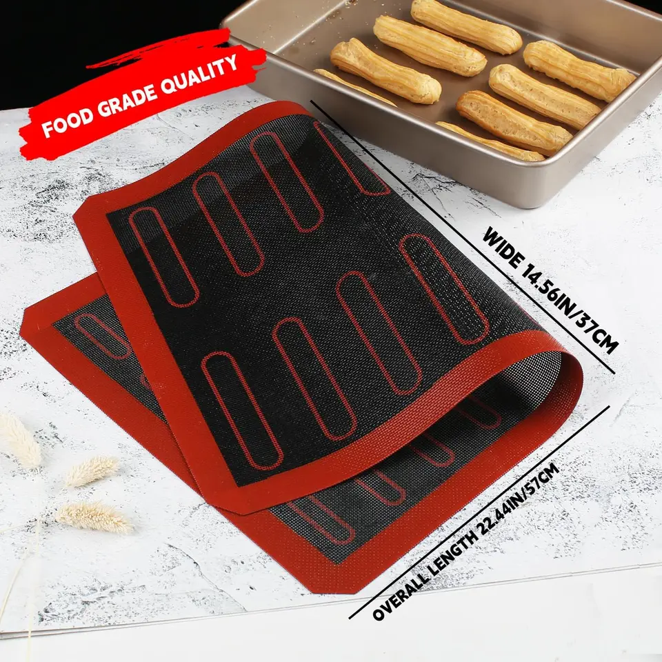 18/20/44 Eclair Pasticceria Antiaderente Tappetino in Silicone Cottura Al Forno Liner Foglio Macaron Biscotti Tartina Pane Torta Stampo per Accessori Dolciumi Strumenti, Teglie e Tappetino, Pagnotta