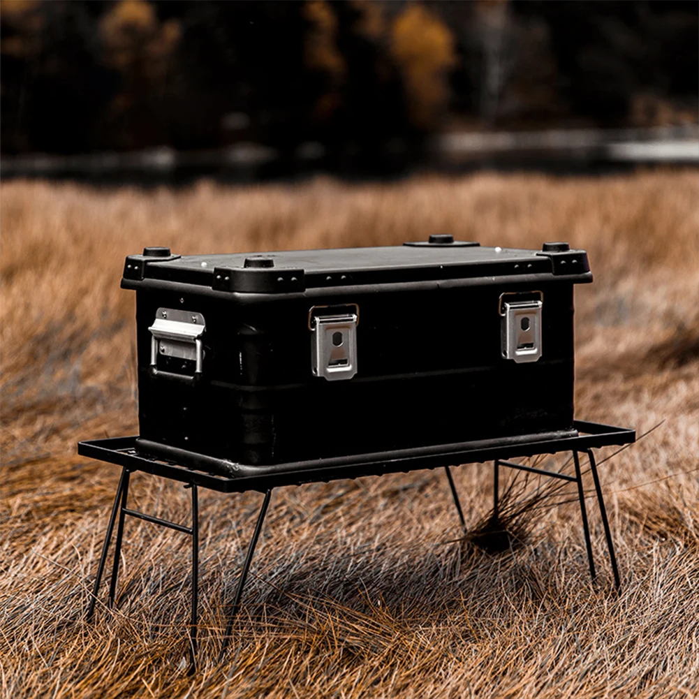 Car Trunk Organizing Box Multifunctional Aluminum Alloy Camping Storage Box Large Capacity Metal Open Camping Hiking 50L