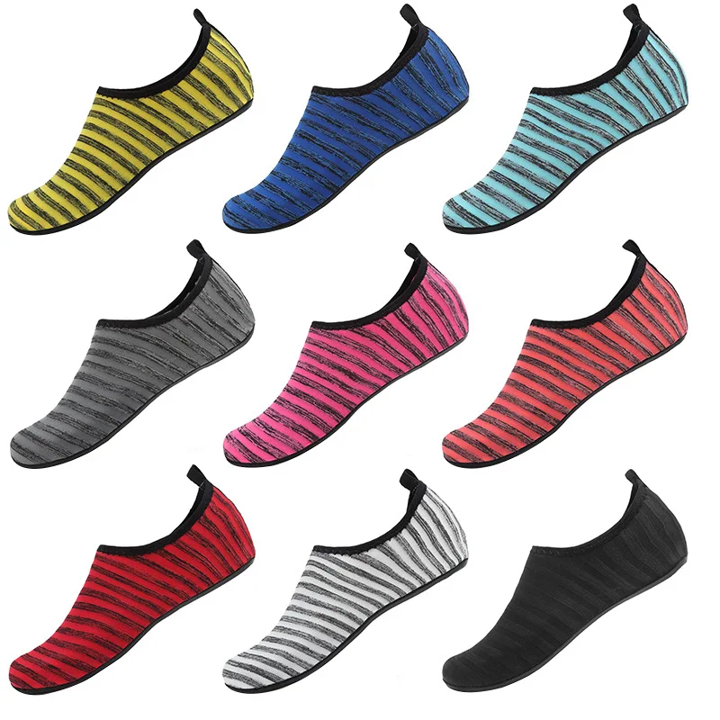 Water Shoes Women's Men's Lovers Barefoot Outdoor Wading Swimming Diving Snorkeling Beach Yoga Bathing Slip on Boot Stripe Print