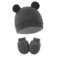 2-Pieces Infant Skull Hat & Mittens Baby Hospital Hat Scratchproof Gloves for Infant 0-3-6Month Baby Essential Product 2