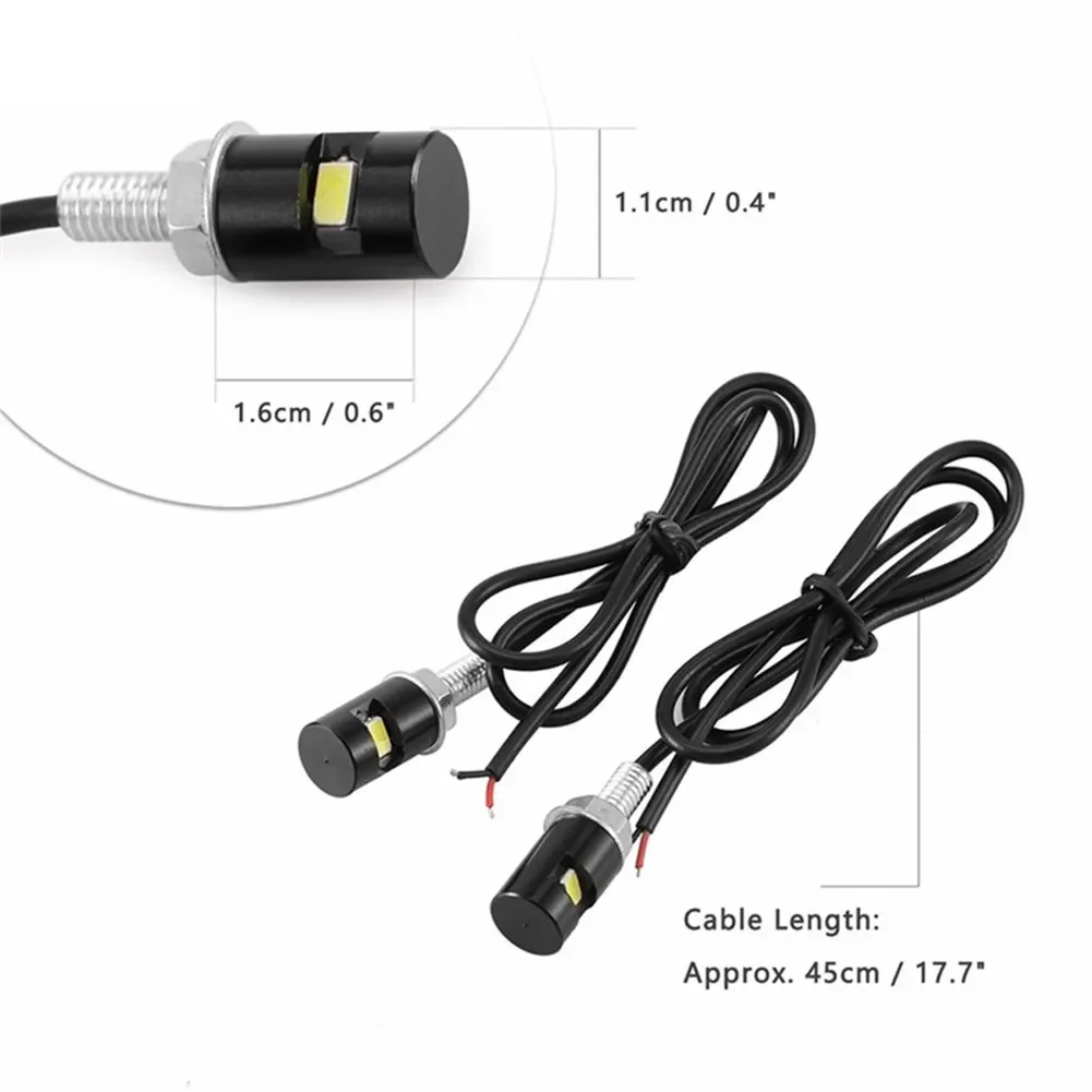 

Easy To Install NEW Lamps LED Lights Motorcycle Number Shock Resistant Super Bright Tail White 2Pcs Long Lasting