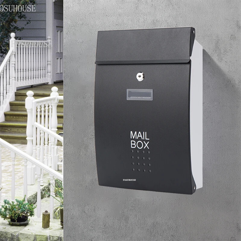 Modern Outdoor Rainproof Villa Garden Outdoor Mailboxes European Street Mailbox Hanging Wall with Lock Magazine Box New Post Box