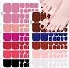 Baking Free Toe Nail Sticker Wraps Solid Color Full Cover Foot Stickers Adhesive Decals Toenail Polish Strips DIY Foot Decals 3