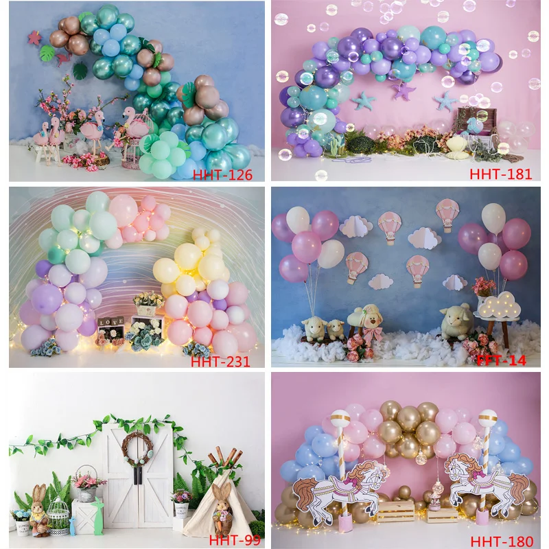 

Personalized Decoration With Colorful Balloon Arch Snowman Background Newborn Baby Birthday Photography Backdrops 32928 FSS-109