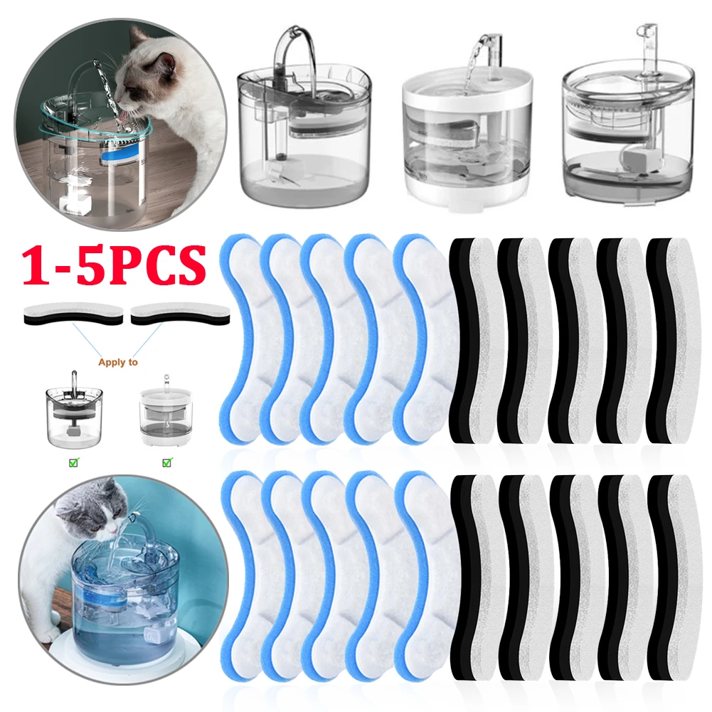 15PCS Cat Water Fountain Replacement Filters for WF050/WF060 Activated