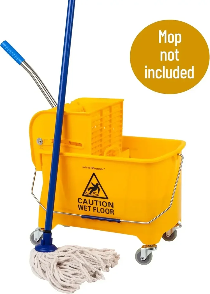 Compact Mop Bucket with Wringer for Easy Cleaning