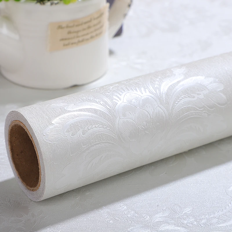 

White sticker, thickened wallpaper, self-adhesive wallpaper, bedroom, living room background, internet famous Instagram waterpro