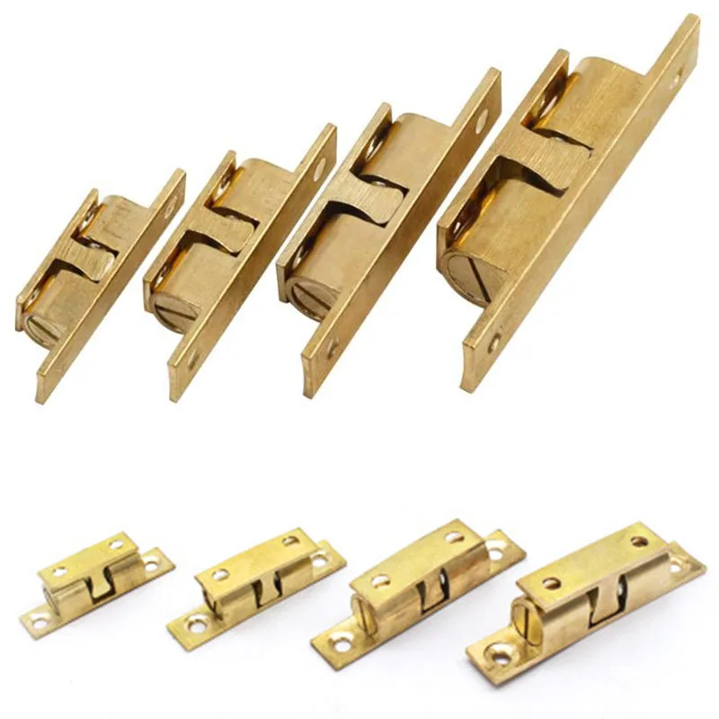 Pure Brass Bumper Bead Card Type Door Bumper Door Catch Buckle Spring Lock Brass 40mm Cabinet Magnetic Clip