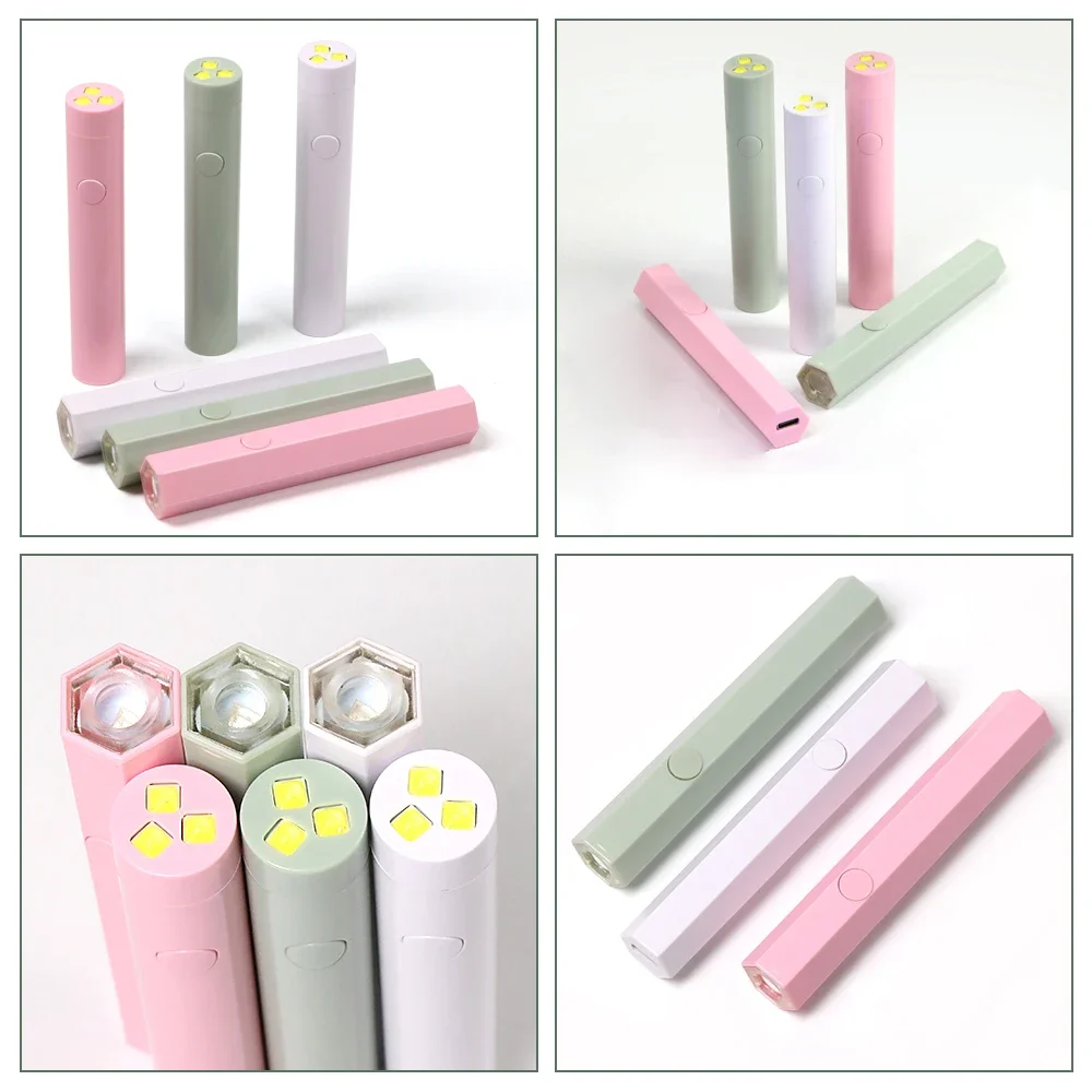Portable Nail Lamp Handheld Mini For All Gel Polish Quick Dry USB Nail Dryer Machine UV LED Nail Lamp Mini Flashlight Pen 6