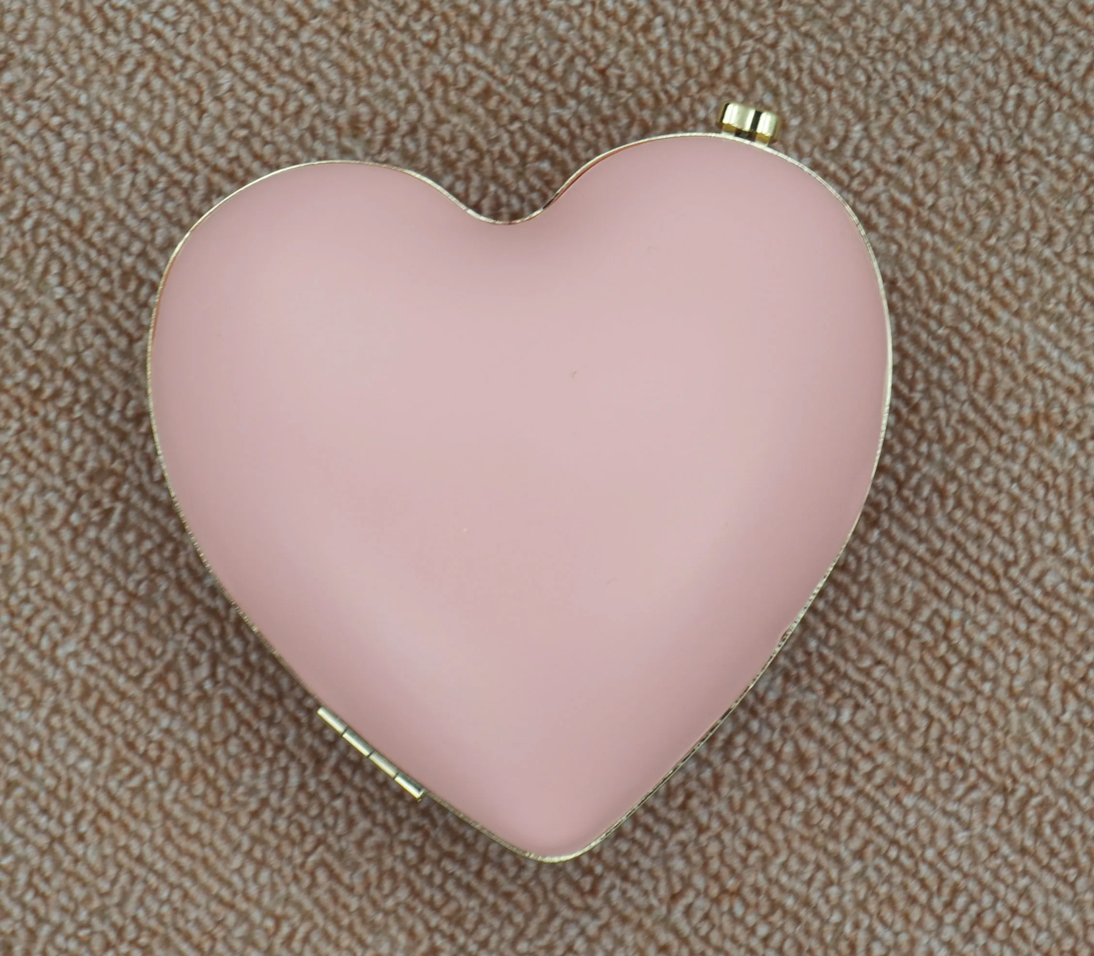 Pink Wine Heart Shape Evening Bags Chain Mini Shoulder Bags Women Pu