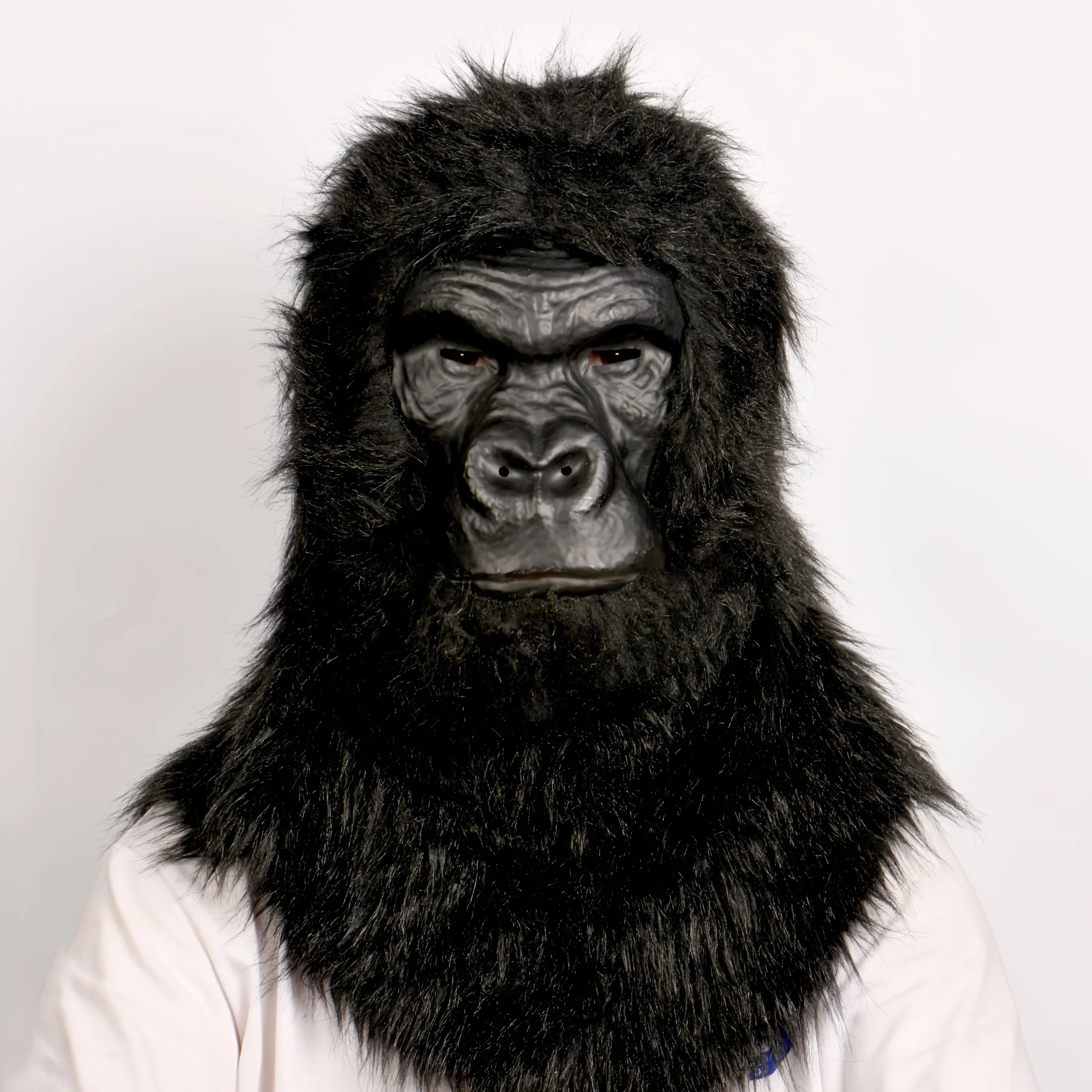 

Halloween Chimpanzee Mask Headgear, Movable Mouth, Face Mask, Plush Gorilla Headgear,Funny Animal Headgear