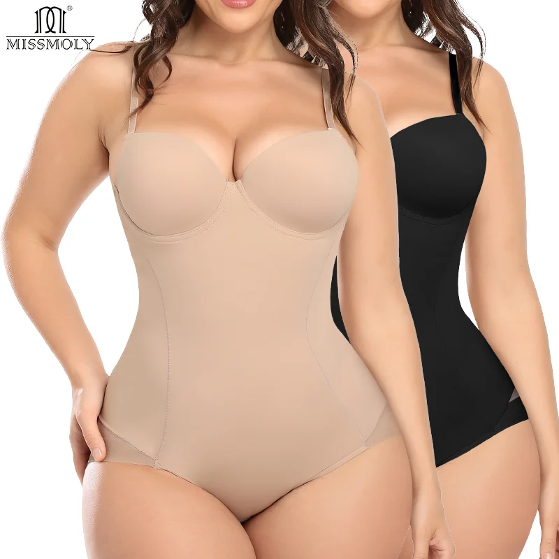 Women Full Bodysuit Shaper With Bra Miss Moly Solid Sexy V Neck Binder Mesh  Chic Fajas Waist Control Slimming Tummy Bodyshaper - Shapers - AliExpress
