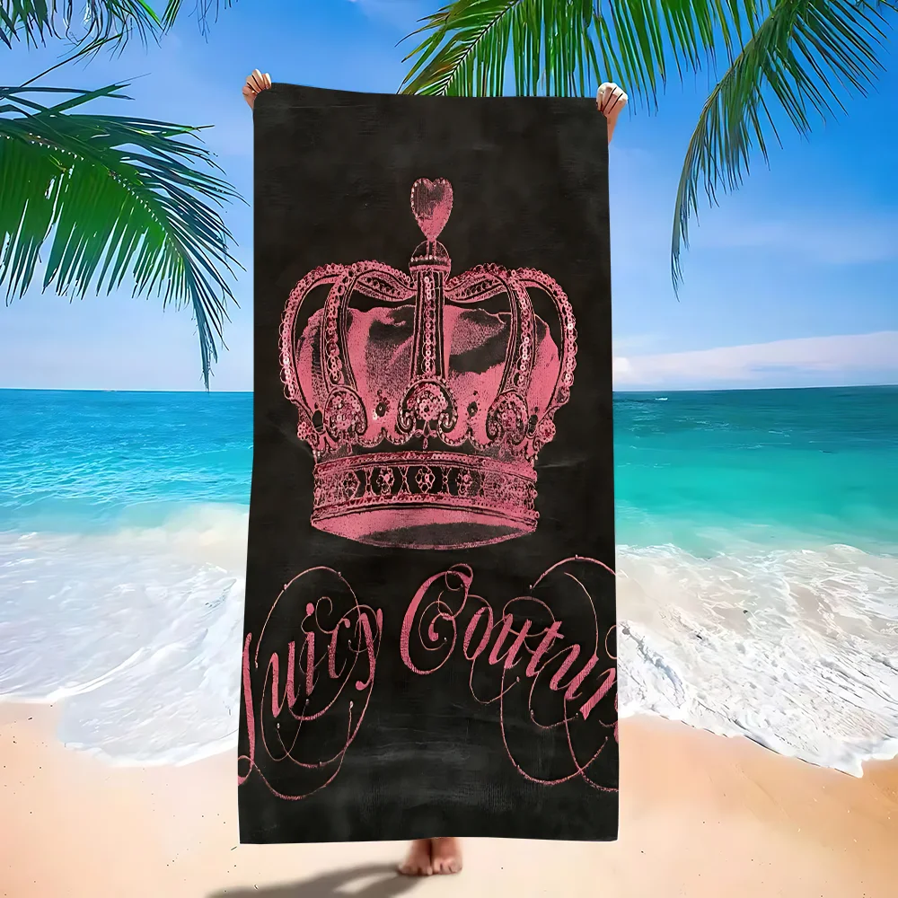J-Juicy C-Couture Classic Vintage Big Microfiber Beach Towels Quick Dry Towel Sand Beach Towels For Travel Swim Pool Yoga 2