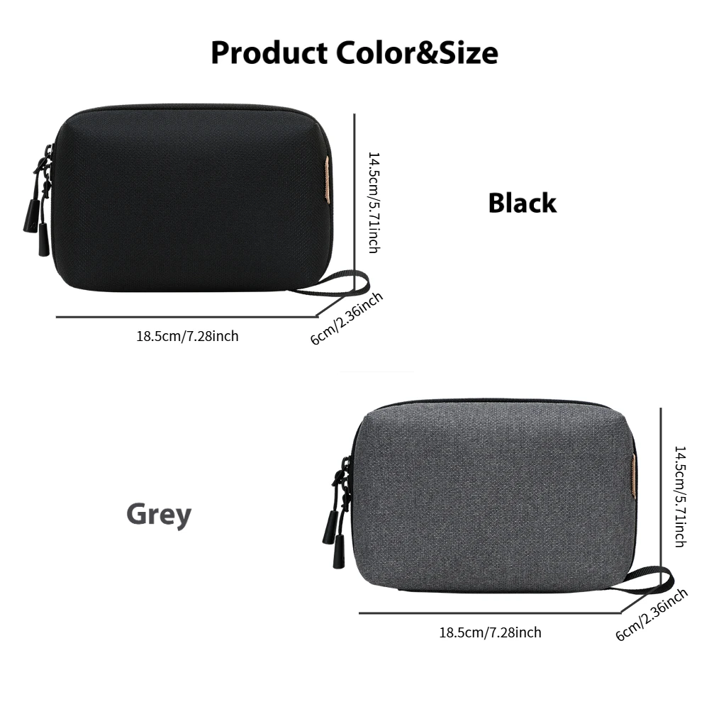 Compact Multi-Compartment Travel Electronics Organizer Bag