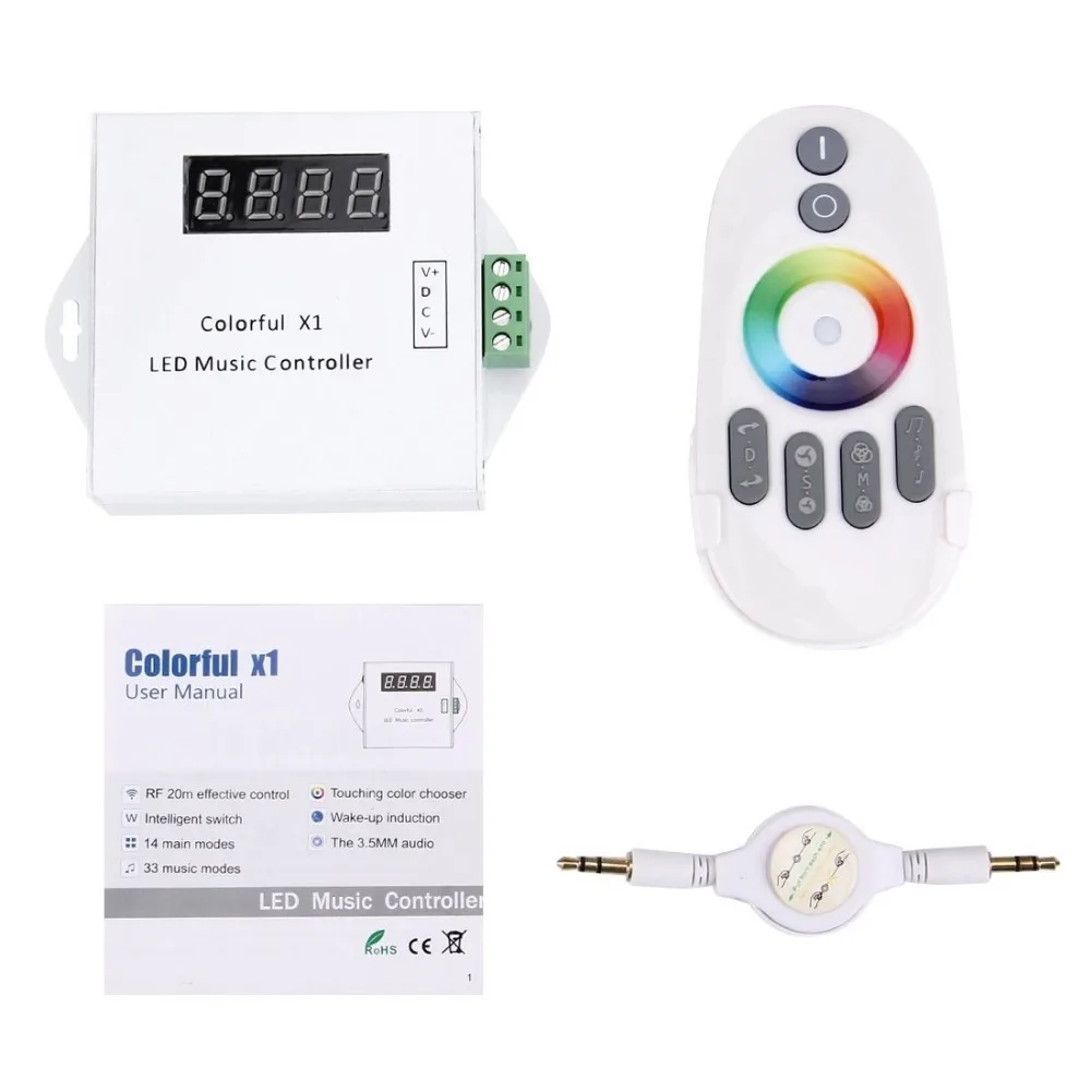 

DC5V-24V WS2811 /WS2812B /6812 /1903/6803 Magic LED tape digital colorful music controller with RF touch remote Max 600pixels