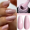 LILYCUTE 7ML Pink Glitter Nail Gel Polish Nude Natural Long Lasting Manicure Soak Off UV LED Nail Art Base Top Coat Gel Varnish 1