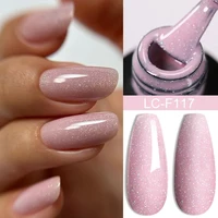LILYCUTE 7ML Pink Glitter Nail Gel Polish Nude Natural Long Lasting Manicure Soak Off UV LED Nail Art Base Top Coat Gel Varnish 1