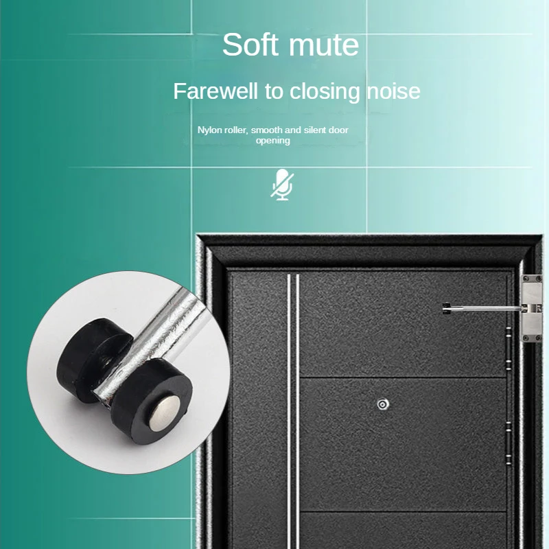 Door Closer Pulley Outdoor Iron Door Household Simple ering Closing Device Rebound Silent Closing Automatic Closer