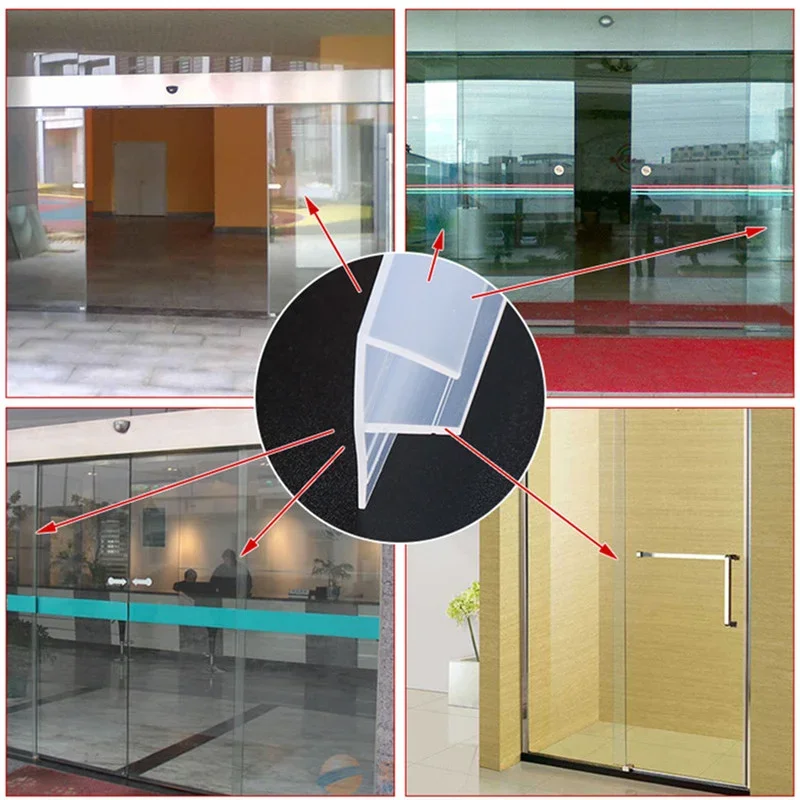 5M h/F/U Shape Glass Seal Strip Rubbe Bath Shower Door Window Weather Strips Draft Stopper for 6/8/10/12 mm glass Sealing Strips