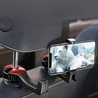 Car Headrest Hook & Phone Holder Seat Back Hanger for Rear Seat Cradle Clips Lazy Bracket Tablet Headrest Bracket - Image 2