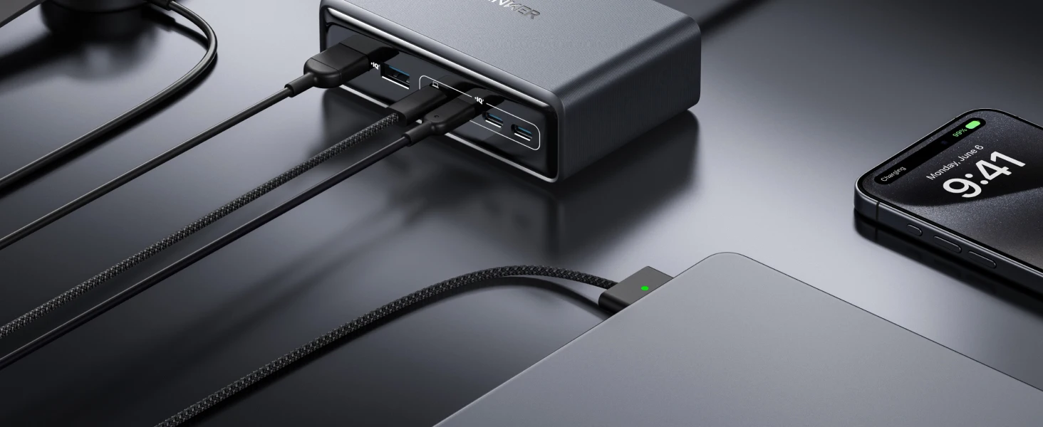 Anker Prime 200W 6 Ports GaN USB-C PD Charging Station (A2683) description image