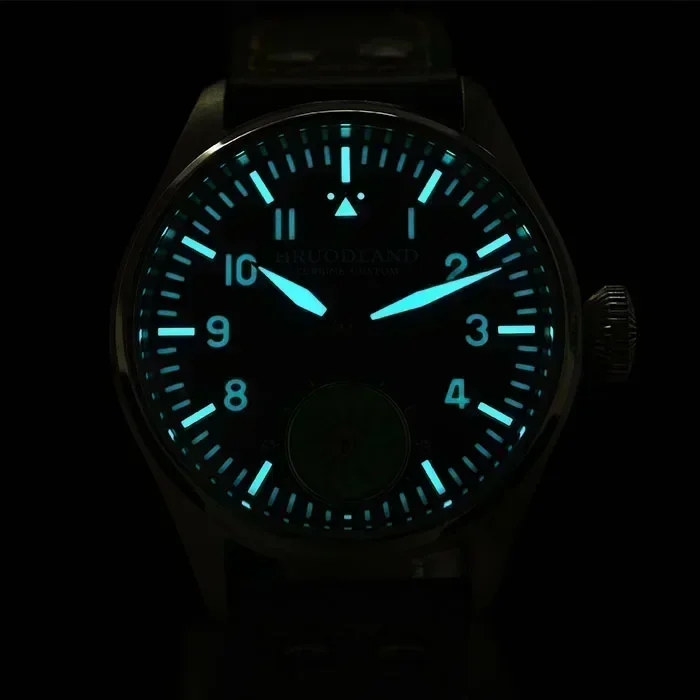 Hruodland-Reloj de piloto personalizado para hombre ST3620, cronógrafo mecánico con movimiento, BGW-9, cristal de zafiro luminoso, esfera esmerilada