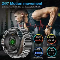 2026 nouvelle montre intelligente militaire 1000Mah batterie GPS trace boussole 10ATM tactique étanche Sport lampe de poche appel montre intelligente hommes 4