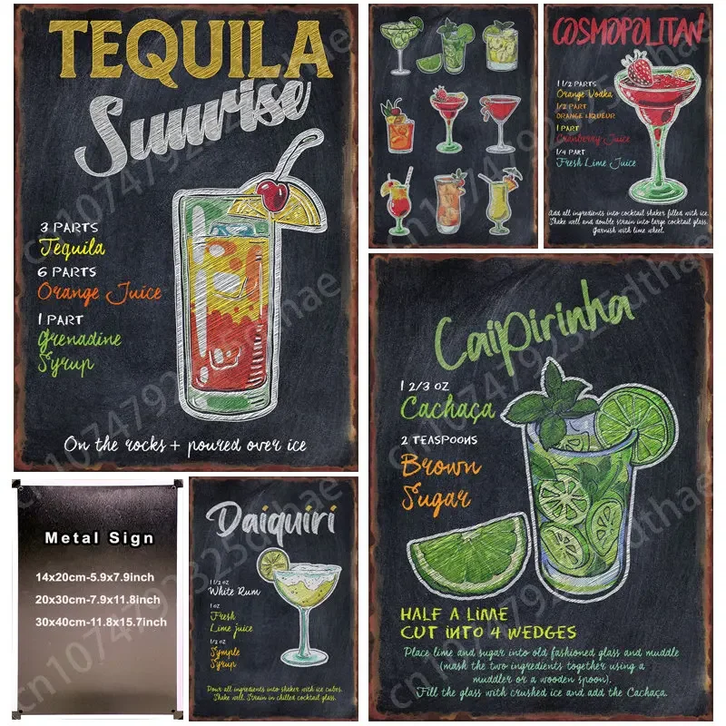 

Drink Retro Metal Tin Sign Man Cave Pub Club Bar Cafe Restaurant Wall Decor Art Sticker Home Kitchen Room Decoration Posters