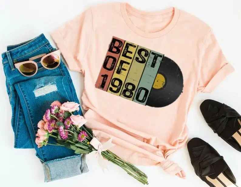 

43st Birthday Shirt For Him, 43 Birthday Shirt For Men Women, Birthday Party Shirts, Best Of 1980 TShirt Streetwear Unisex y2k