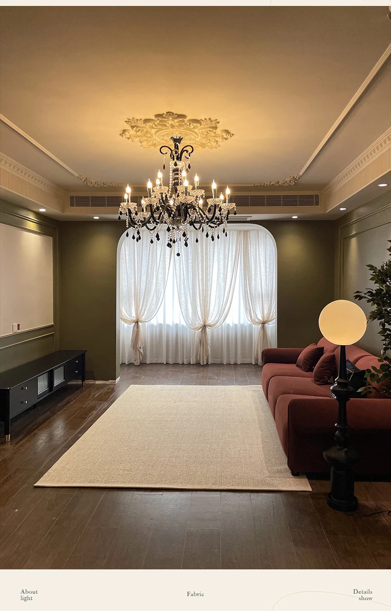 Description Picture 3 of itemEuropean retro luxury noble crystal LED chandelier villa restaurant hall bar coffee shop living room high-end chandelier