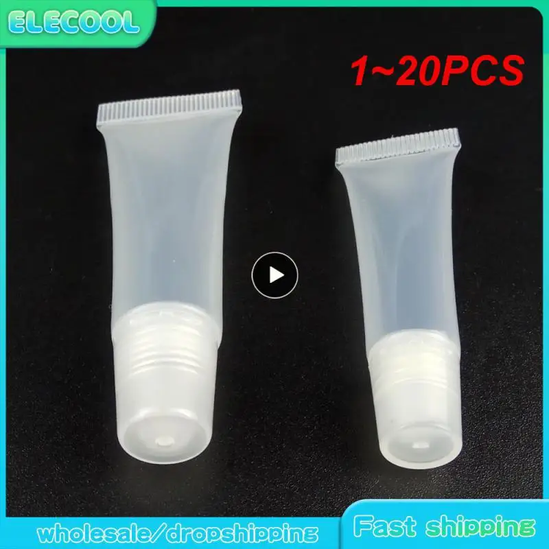 

1~20PCS Empty Refillable Plastic Squeeze Tubes Translucent Cosmetic Containers Soft Plastic Tube Travel Bottle With Flip Cover