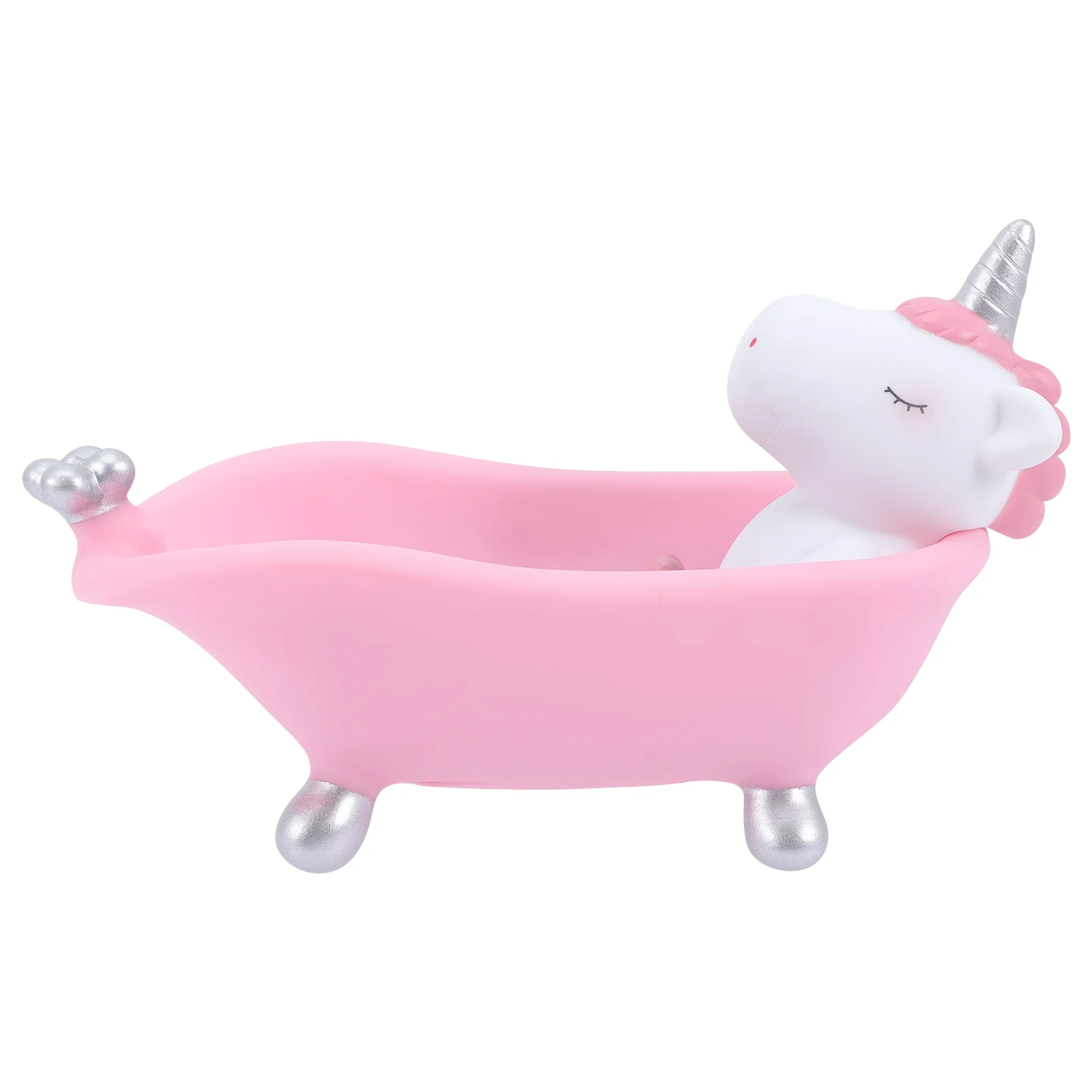 

Soap Dish for Bar Small Tub Scrubber Holders Vinyl Cartoon Boxes Unicorn Child Baby
