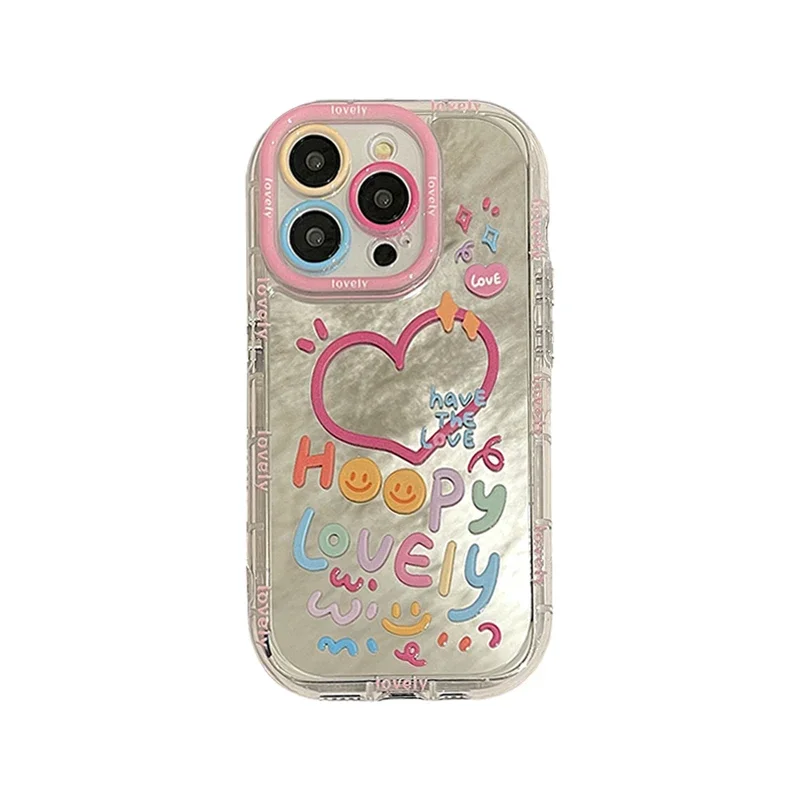 Colorful Heart Mirror Phone Case - Cute & Shockproof Back Cover