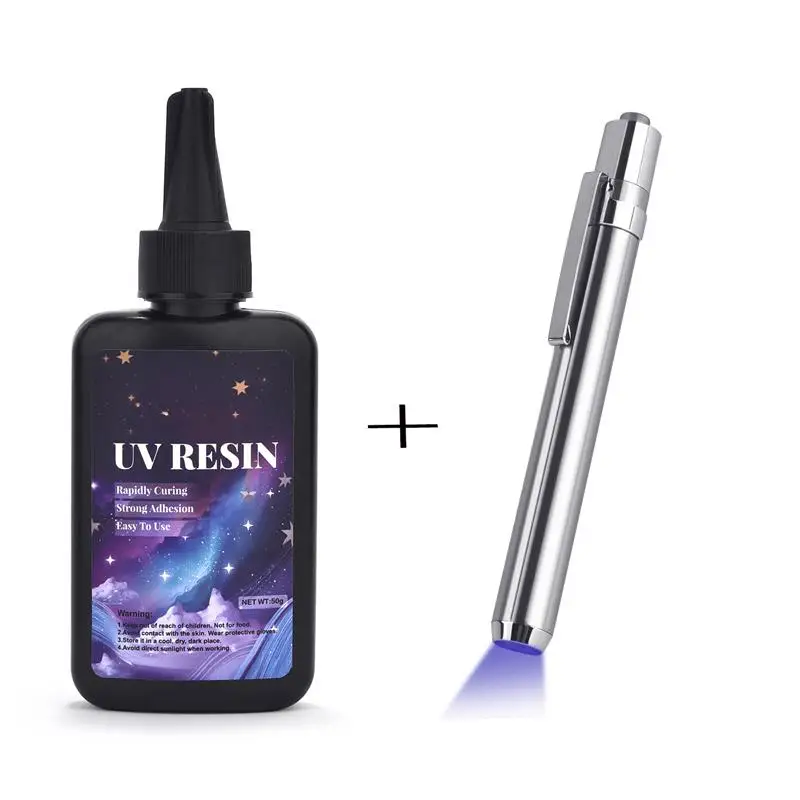 UV Resin Glue Set 25/50g Clear Glue Ultraviolet Quick Drying With Bonding Kit