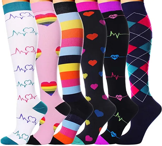 Compression Stockings Socks 3/5/6/7/8 pairs per set Unisex Sports Socks Lot Prevent Varicose Veins Nurse Socks Compression 6 Pair BB