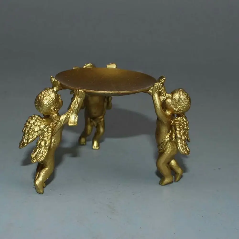 

Chinese Brass 3 Angel Oil Lamp Candle Holder Candlestick Statue