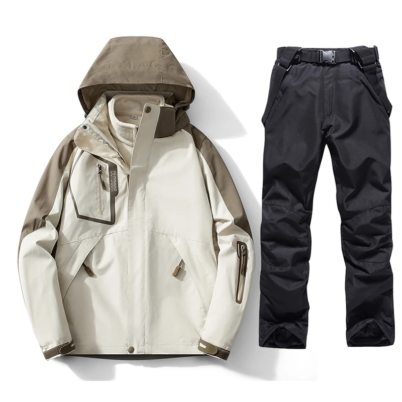 Ski Suit Men Snowboard Jacket Suit Pants Winter Warm Sports Clothing Windproof Waterproof Outdoor Skiing Equipment