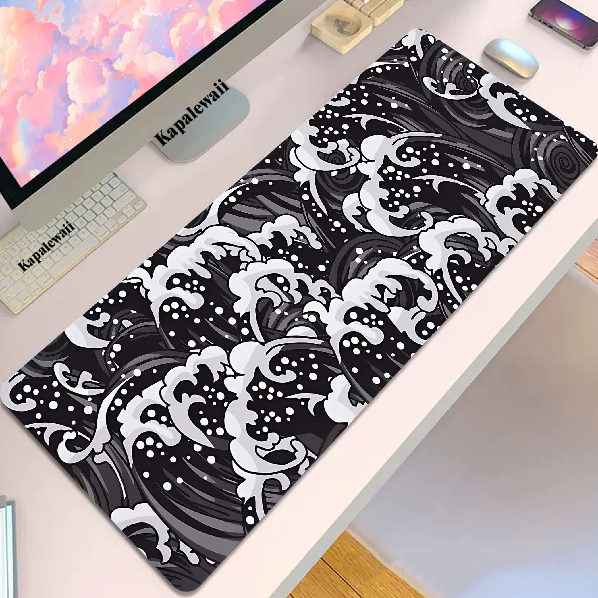 

Great Wave Off Locking Edge Large Mouse Pad Gamer Mousepad Notebook Office Accessories For Desk Mat Game Keyboard Pads 900x400mm