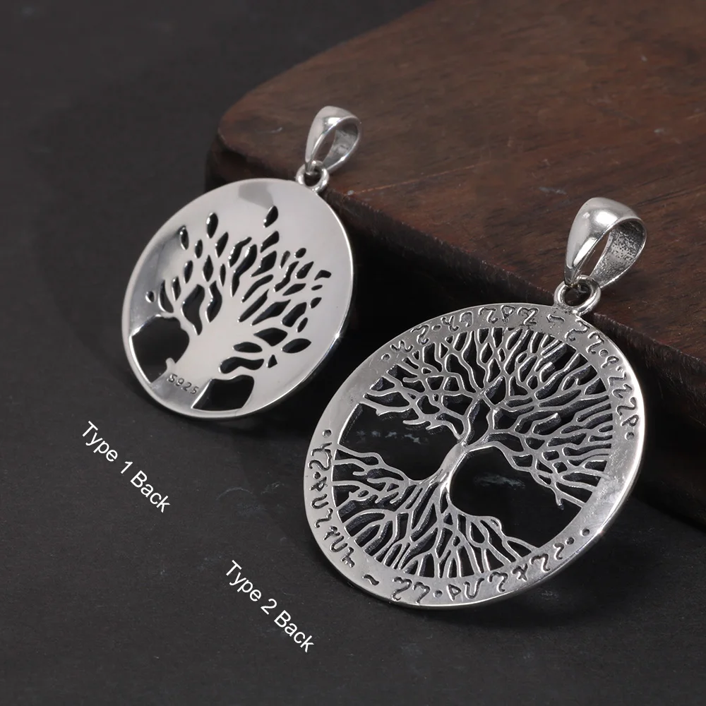Tree of Life Pendant Necklace Norse Vikings Amulet 925 Sterling Silver Jewelry for Women Men