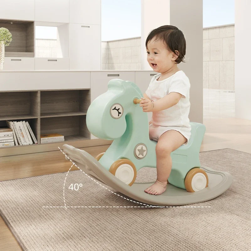 Children's Sliding Shaking Horse Fun Sound Baby Rocking Horse Birthday Gift 2 In 1 Dual-purpose Yo-yo Car Toy Firm Anti-rollover