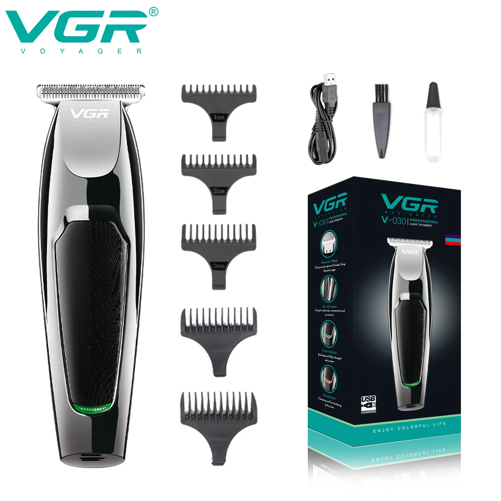 VGR Hair Trimme Professional Haircut Machine Cordless Hair Cutting Machine Electric Barber Hair Clipper Clipper for