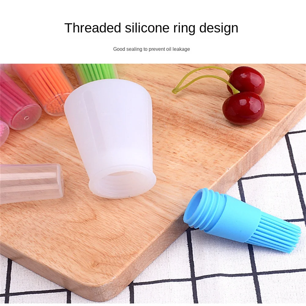 Portable Oil Bottle Barbecue Brush Silicone Kitchen Cooking Tools Baking Pancake Barbecue Camping Accessories