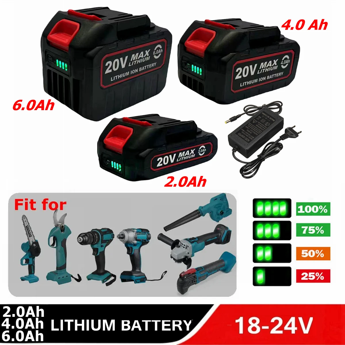 Makita BL1830 BL1840 BL1850 전동 공구 배터리 용 충전기 포함 18V 20V 21V 6.0Ah 4.0Ah 2.0Ah 충전식 리튬 이온 배터리