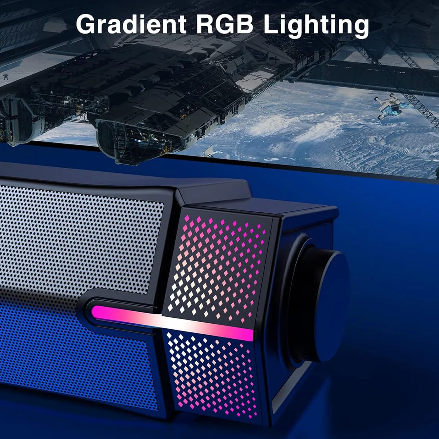 Wireless Sound Bar with Superb Stereo Sound and LED Lighting