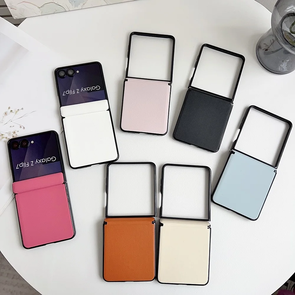 Solid Color PU Leather Magnetic Hinge Protective Phone Case - Anti-Fall Shockproof Cover
