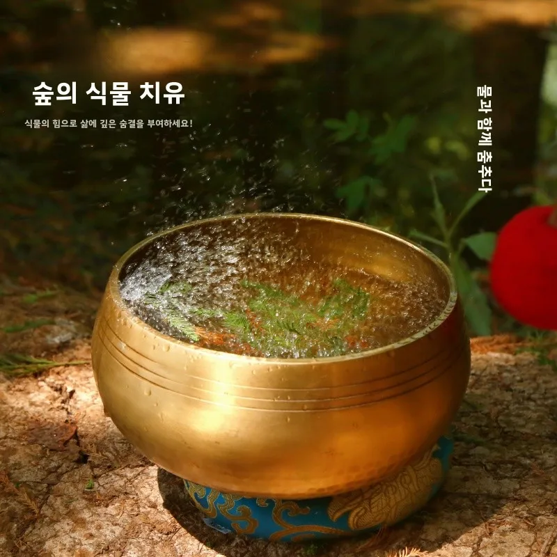 Menshihe 불교 사운드 볼 요가 명상 구리 볼 홈 장식 장식품 수제 공예 음악 기능성