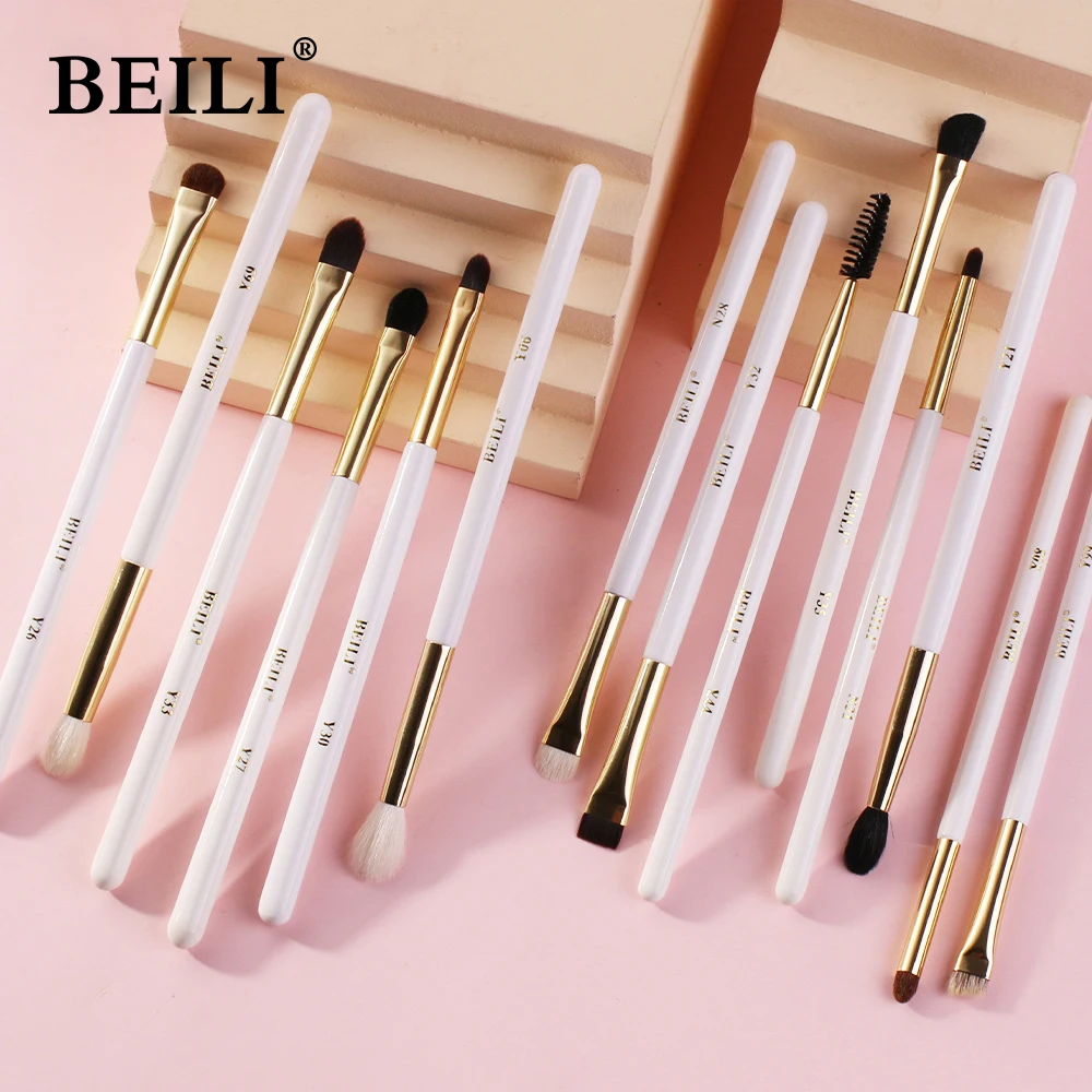 BEILI 14 pcs Makeup Brushes Set Professional Natural Hair Eyeshadow Eyeliner Eyebrow Blending Concealer brochas maquillaje
